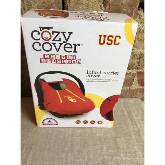 USC TROJANS EUC NCAA Fleece Lined Cozy Cover Infant Carrier Cover - Picture 1 of 7